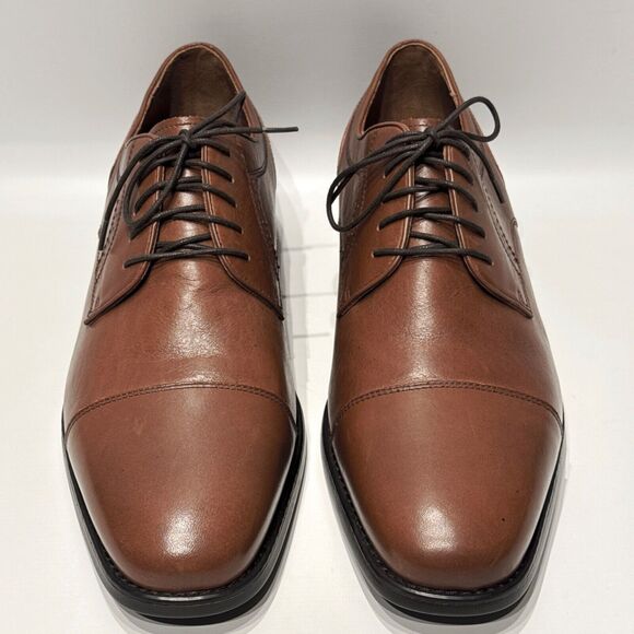 NWOB Johnston & Murphy Branning Brown Leather Cap Toe Derby Men Size 12 X-Wide - Picture 4 of 15